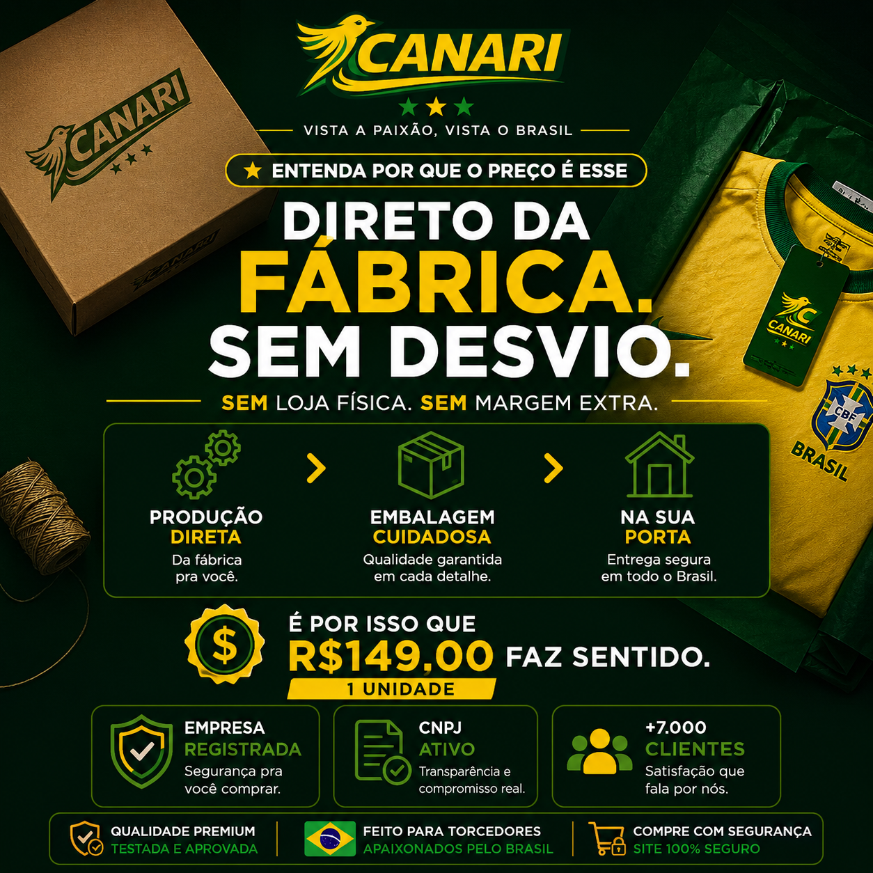 Camisa Brasil 1998 - Versão Retrô Goleiro